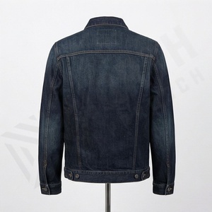 Veste en jean décontractée personnalisée pour hommes, grandes tailles, 100% coton, option logo sur le devant, respirante, veste d'hiver - Product Image 2