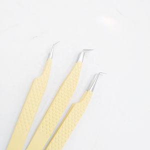 Juego de pinzas de pestañas de titanio con opciones de color de punta de fibra para pinzas de extensión sin color y versiones de colores - Product Image 3