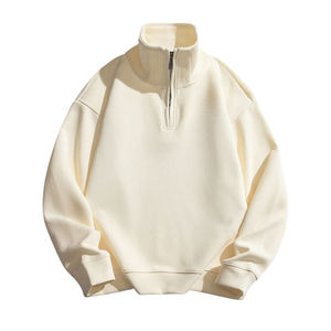 Sweat-shirt à fermeture éclair pour hommes de qualité supérieure 1/4 dans un pull élégant à col montant avec manches complètes pour une tenue décontractée confortable - Product Image 5