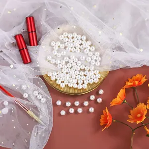 BEPR32WT - <b>Medium</b> White Undrilled Plastic Faux Pearls - 1/2, 14mm - Product Image 5