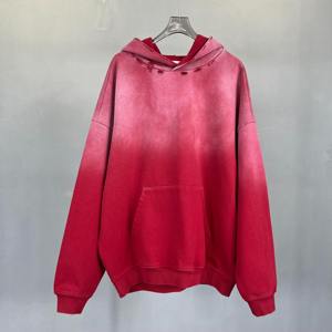 เสื้อฮู้ดดี้วินเทจแบบยูนิเซ็กซ์ สีไล่ระดับ ทรงโอเวอร์ไซส์ ลุคย้อนยุค ล้างสีแบบแอซิดวอช ผ้าหนา คุณภาพพรีเมียม - Product Image 2