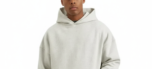 Sweat à capuche pour homme, coupe classique, poids lourd, 100% coton, tissé, pull à épaules tombantes, uni, respirant, décontracté, streetwear d'automne - Product Image 3
