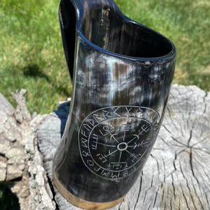 Mug en corne de buffle poli artisanal de grande capacité, écologique et de haute qualité, design animalier, portable pour les événements en plein air - Product Image 1