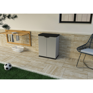 Armoire de jardin en résine 68x40x85 avec 2 portes (intérieur/extérieur) et étagères - Product Image 3