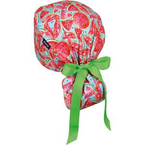 Gorro de cola de caballo con impresión personalizada a granel, ajustable, elástico, antimicrobiano, higienista, clínica, uniforme, lavable, duradero - Product Image 5