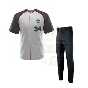 Uniforme de Béisbol Personalizable para Adultos, Ropa Deportiva Cómoda, Mangas Cortas, Transpirable, de Secado Rápido, 100% Poliéster, Estampado - Product Image 1