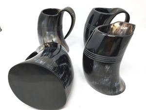 Mug en corne de buffle luxueux, mug en corne de bœuf, 100% étanche, chope viking médiévale avec logo personnalisé - Product Image 4