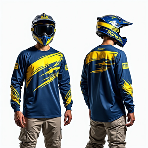 Camiseta de Motocross de manga larga para hombre con ajuste personalizado, ropa deportiva transpirable para carreras de motos, ropa de carreras de automóviles - Product Image 1