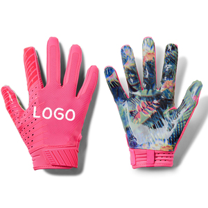 Venta al por mayor cómodos guantes de fútbol de piel de oveja de estilo americano con diseño antideslizante logotipo personalizado OEM Palma conveniencia para deportes - Product Image 1