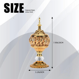 เตาเผาเครื่องหอมทรงกลมพร้อมฝาปิดทองเหลือง สำหรับบุหรี่ไม้หอม ใช้ในพิธีกรรมทางศาสนา ทำจากวัสดุธรรมชาติ 100% ทนทาน มีหลายแบบ ใช้สำหรับอโรมาเธอราพีในบ้าน และเป็นของตกแต่ง - Product Image 6