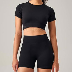 Entraînement femmes Yoga haut et short ensemble séchage rapide vêtements de sport femmes Yoga haut et short pour l'exercice - Product Image 3
