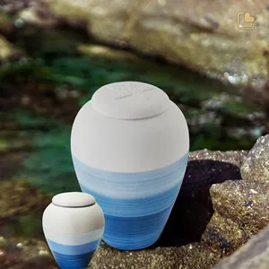 Urne funéraire standard pour adulte, bleu océan, pigment écologique - Product Image 2