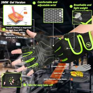 Gants de fitness demi-doigt pour hommes, respirants et ventilés pour la musculation, l'entraînement, la course, le cyclisme, la vente en gros - Product Image 4