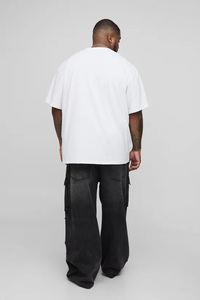 เสื้อยืดพิมพ์ลายดิจิตอลสำหรับผู้ชาย2025โอเวอร์ไซส์ผ้าคอตตอน100% 200แกรม240GSM ปรับแต่งได้คุณภาพการตัดเย็บระดับพรีเมียม - Product Image 3