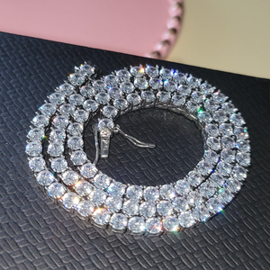 Colgante de Cadena de Tenis Personalizable con Piedra de Moissanita, Nombre y Número en Estilo Universitario, Joyería Personalizada con Incrustaciones para Bodas y Fiestas - Product Image 5