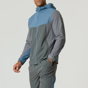Veste à capuche extensible avec logo personnalisé, fermeture éclair intégrale, vêtements de sport pour la course à pied, coupe ajustée, vêtements de sport pour hommes, survêtement de plein air - Product Image 4