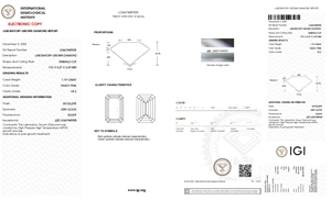 Diamante Sintetico Taglio Smeraldo 1,19ct Rosa Fancy VS2 Certificato IGI per Creazione di Gioielli - Product Image 2