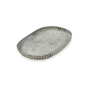 Grand plateau de service de nourriture galvanisé gris de la meilleure qualité pour la décoration de table Mariages parfaits Plateau en métal élégant Bordure de créateur - Product Image 1