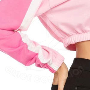 เสื้อฮู้ดผ้าคอตตอนตัวสั้นสำหรับผู้หญิงเสื้อครอปเอวลอยดีไซน์ปรับแต่งได้ - Product Image 4