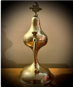 Décor religieux en laiton encensoir brûleur d'encens avec croix et poignée Vintage église autel brûleur en laiton pour la prière culte décoration - Product Image 4