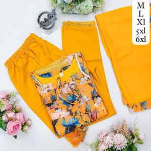 Mujeres Algodón Verano Boho Fiesta Urbano Cóctel Floral Largo Kurti Conjunto Con Pantalón Maxi Vestido - Product Image 2