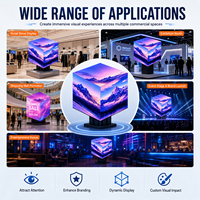 Affichage LED en cube P2.5 sans soudure, angle de vision à 360 degrés, écran LED en cube magique pour exposition technologique, publicité créative HD