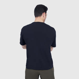 Camiseta de Algodón 100% de Corte Holgado, Tejido Jersey Grueso, Color Negro Liso con Estampado Gráfico - Product Image 2