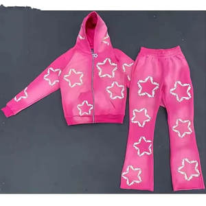 Ensemble de survêtement Jogger à imprimé graphique personnalisé de qualité supérieure en gros, broderie délavée, patch, survêtement délavé à l'acide - Product Image 3