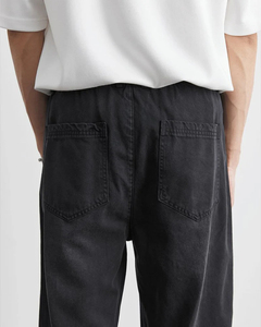 Pantalones vaqueros clásicos holgados a cuadros negros para hombre, tela elástica de algodón duradera, pantalones casuales de cintura media desgastados de pierna recta para uso diario - Product Image 5