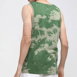 Sublimated Green <b>White</b> Gym Singlet Men Workout <b>Tank</b> <b>Top</b> Sleeveless High Stretch Breathable Fitness Vest - Product Image 6