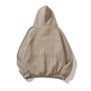 Vente en gros de sweats à capuche personnalisés sans cordon, promotionnels, surdimensionnés, 100% coton, en molleton français, lourd, marron, automne/hiver/été, haute qualité - Product Image 2