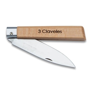 Coltello con punta in acciaio inox 88mm con manico in legno 101mm (3 Claveles 01753) - Product Image 1