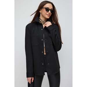 Chaqueta Blazer de Estilo Diario con Cuello Redondo 100% Algodón para Mujer - Product Image 1