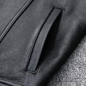 Gilet matelassé en cuir véritable respirant et écologique pour homme, personnalisable, idéal pour la moto – Vente en gros OEM - Product Image 6