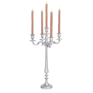 Candelabro de 5 brazos de tamaño alto de aluminio y Metal de último diseño, candelabro Chapado en plata para centro de mesa de boda, decoraciones de mesa - Product Image 2