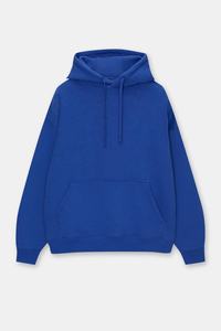 Sudadera Azul Extra Grande para Hombre, 100% Algodón, Sudadera Térmica para Invierno con Capucha de Encaje y Bolsillos con Cordón - Product Image 5