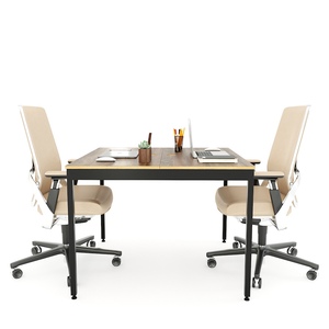 Mesa Minimalista de 100x100cm para 2 Personas, Fabricada en Madera Contrachapada Recubierta de Melamina con Patas Elegantes, Modelo HBSL014 - Product Image 3