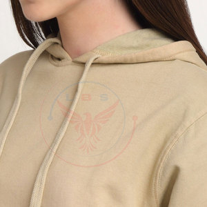 Women's Winter Pullover Hoodies 100% Cotton Solid Color Plus Size Street Wear Casual Fleece Front Logo Customizable Sizes - Product Image 6