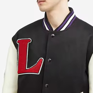 Hombres de alta calidad 100% parches bordados Letterman College chaqueta de béisbol de secado rápido transpirable fino invierno temporada logotipo frontal - Product Image 4