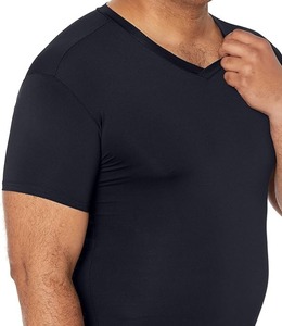 T-shirt à col en V à séchage rapide T-shirt de gymnastique à manches courtes surdimensionné pour hommes de haute qualité T-shirt à manches courtes imprimé personnalisable 100% coton - Product Image 5