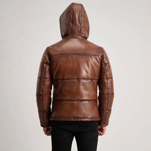 Blouson matelassé décontracté Gordon Brown en cuir PU imperméable à capuche avec fermeture éclair, style peau de mouton - Taille XS, Fourniture ODM, Brodé, Haute Qualité - Product Image 5