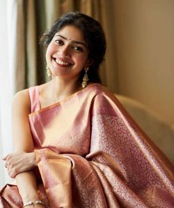 Opulent Rich Look Casual Wear Banarasi Sari con Dori Work y diseño impreso para todos los días Chic kurta - Product Image 2