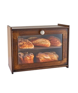 Bamboo Bread <b>Box</b> for <b>Kitchen</b> Countertop Wooden Bread <b>Storage</b> <b>Box</b> with Transparent Window 2-Layer Large Capacity Bread <b>Storage</b> - Product Image 1