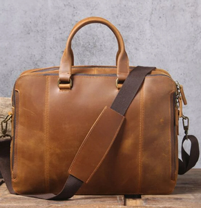 Leather Shoulder Bag, Best Man Gift, Father's Gift, Gift for Him Leather <b>Briefcase</b> Man - Product Image 2