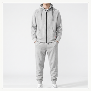 Ensemble jogging homme en molleton de coton et polyester avec capuche zippée - Survêtement de sport imprimé streetwear avec étiquette personnalisée Tailles XS-6XL - Product Image 1