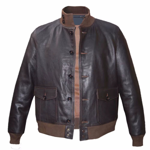 2026 New Arrival <b>Men</b> Leather <b>Jacket</b> Varsity <b>Flying</b> Aviator Stand Front Breathable Waterproof Windproof Customized Sports <b>Jacket</b> - Product Image 1