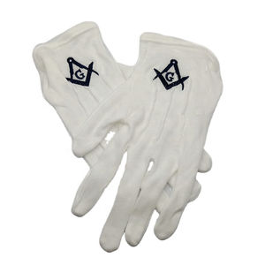 2025 taille libre 100% coton blanc personnalisé maçonnique Logo gants pour la vie quotidienne et les sports de haute qualité au meilleur prix - Product Image 2