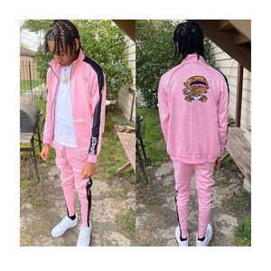 Conjunto de chándal cortavientos de nailon con cremallera y logotipo personalizado de fabricante al por mayor, chaqueta estampada transpirable para personas de talla grande de invierno - Product Image 4