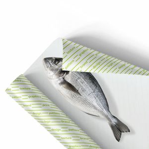 Papier alimentaire anti-graisse en polyéthylène 60 g blanc - Personnalisé avec fond blanc et logo semi-couleur - Product Image 1