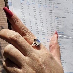 Anillo fino de piedra lunar de plata de moda hecho a mano con diseño en forma de gota para aniversario de boda y fiestas - Product Image 4